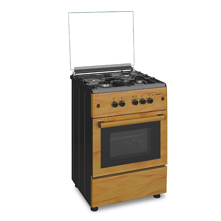 Maxi Gas Cooker 60x60CM (3+1) Burners WOOD - Image 1