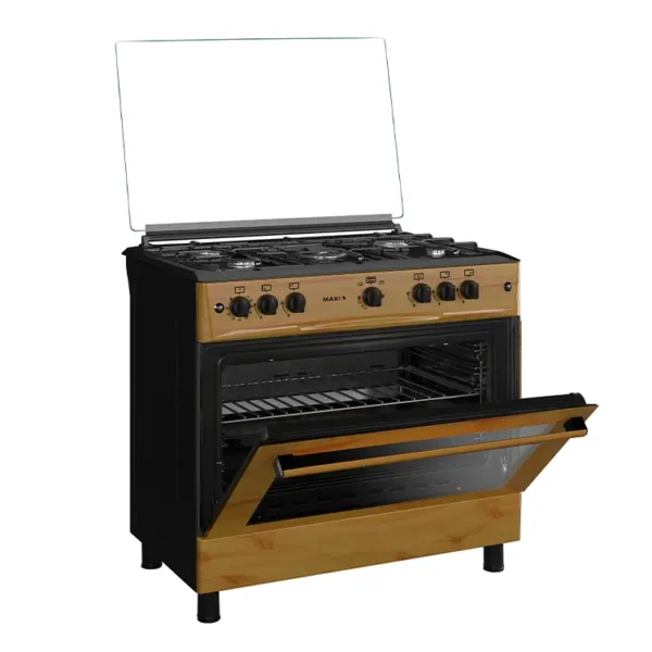 Maxi Gas Cooker 60x90CM 5 Burners WOOD - Image 4