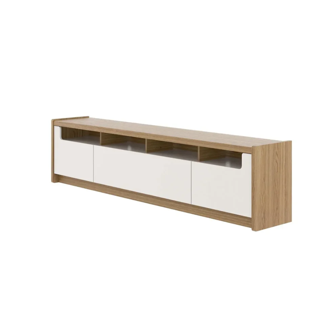 Provincia Oslo TV Stand 2.2m (Off White Gloss Freij) PA225153 - Image 3