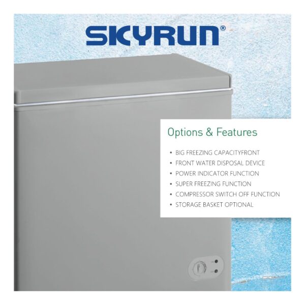 Skyrun Chest Freezer 155 Liters  BD-155HNW - Image 2
