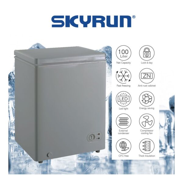Skyrun Chest Freezer 100 Liters  BD-100HNW - Image 4