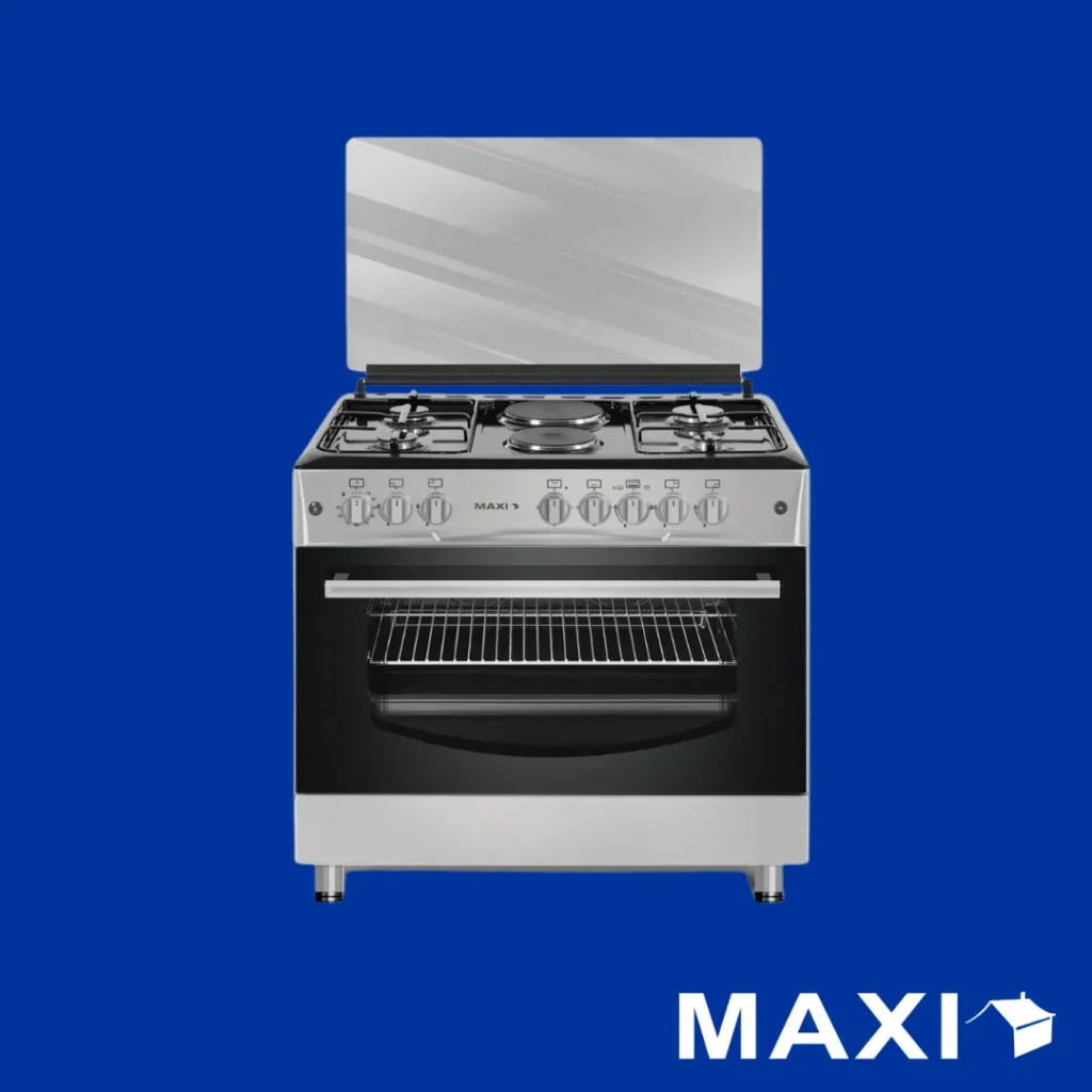 Maxi Gas Cooker 60x90 CM (4+2) Burners – Black & Grey